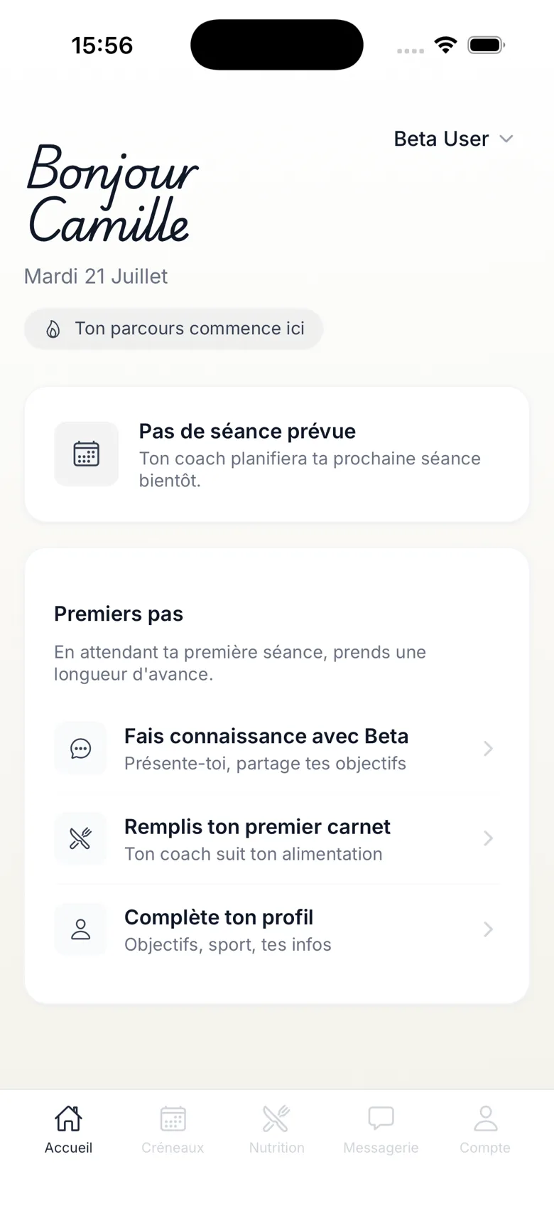 L'application mobile Aucreno, côté client